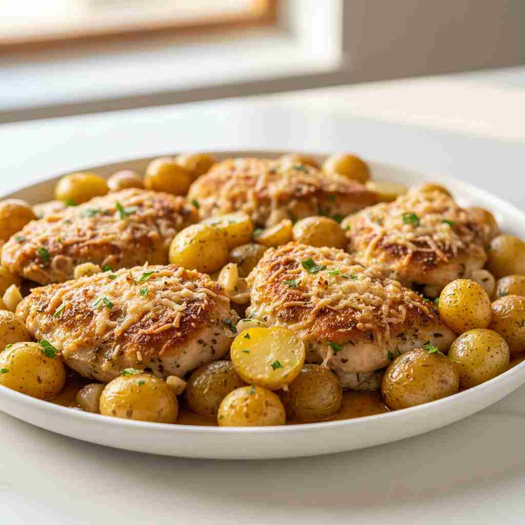 Easy Garlic Parmesan Chicken and Potatoes