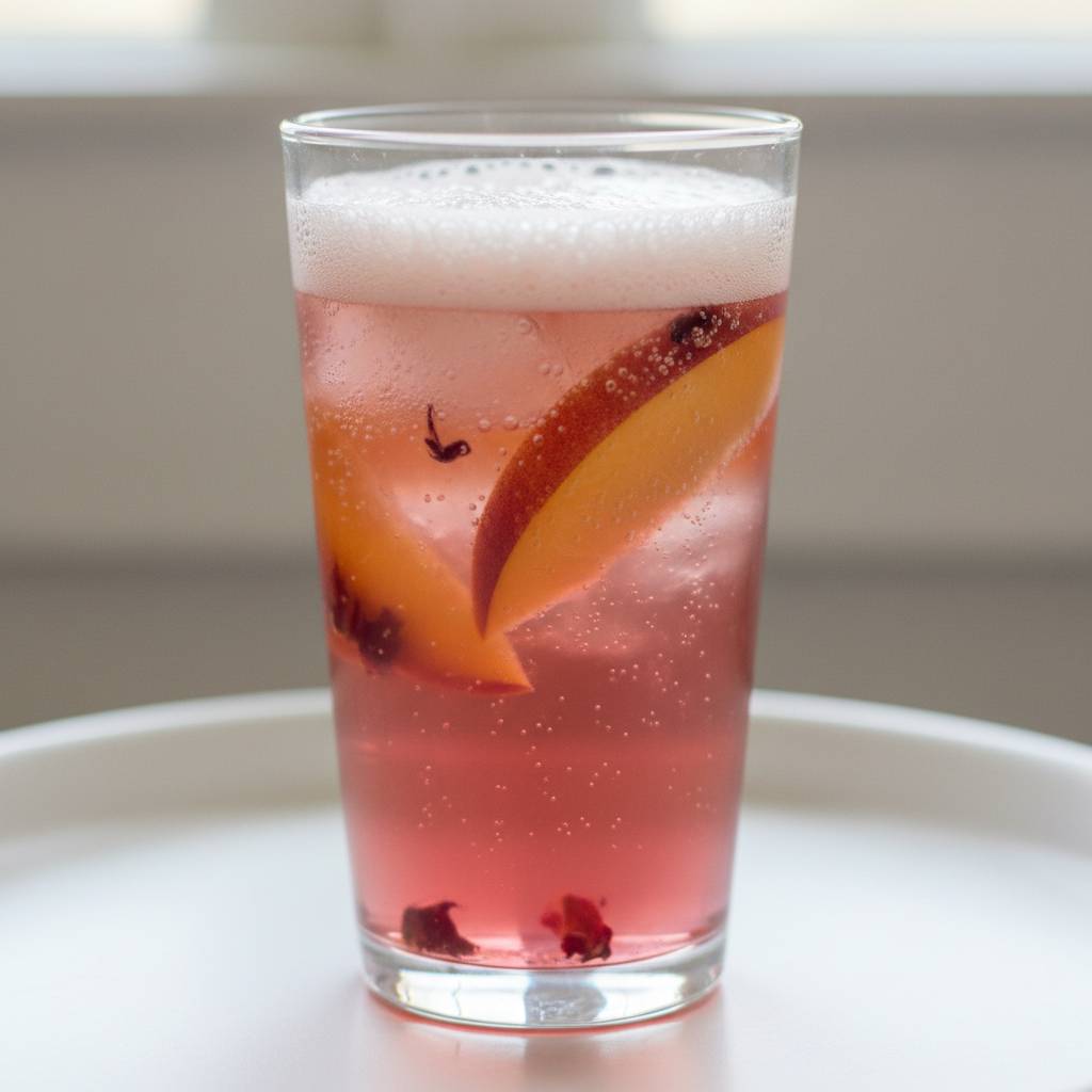 Easy Peach Hibiscus Sparkling Tea
