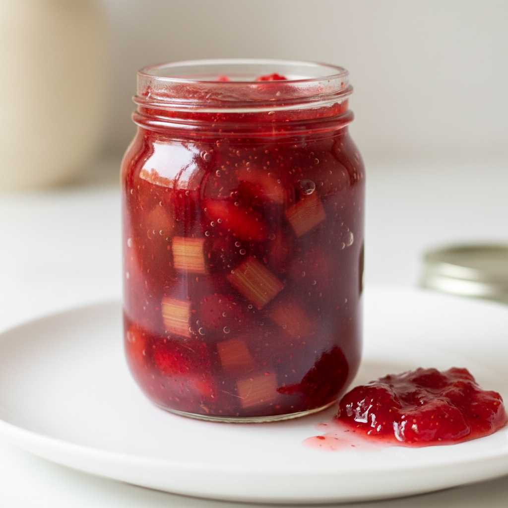 Easy Strawberry Rhubarb Jam with Pectin