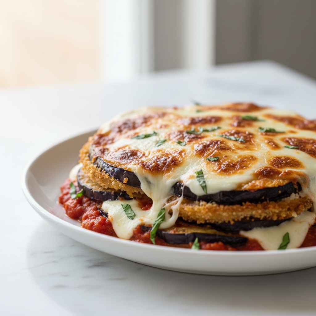 eggplant parmesan with fresh mozzarella