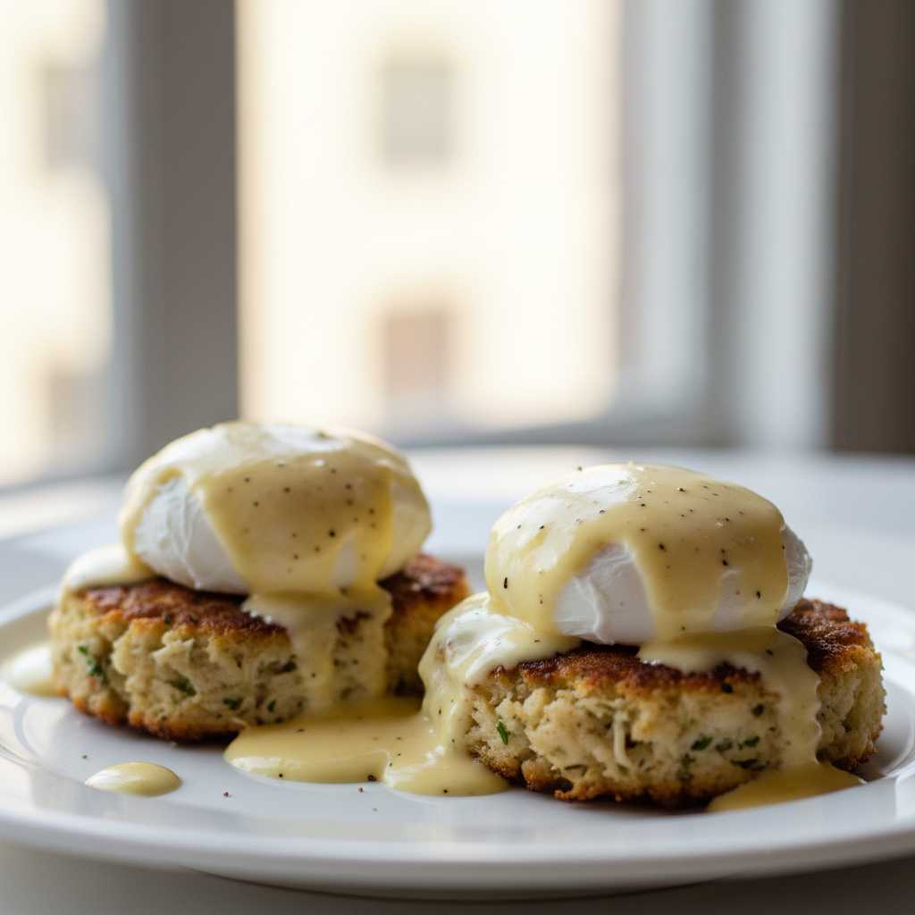 eggs benedict with crab cakes