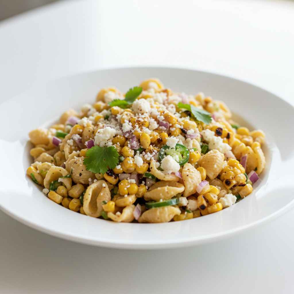 esquites inspired summer pasta salad