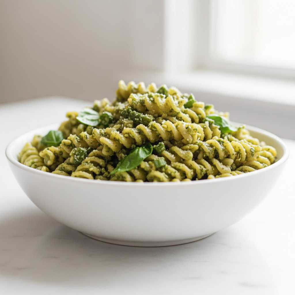 Fresh Basil Garlic Scapes Pesto Pasta 2 Fresh Basil Garlic Scapes Pesto Pasta