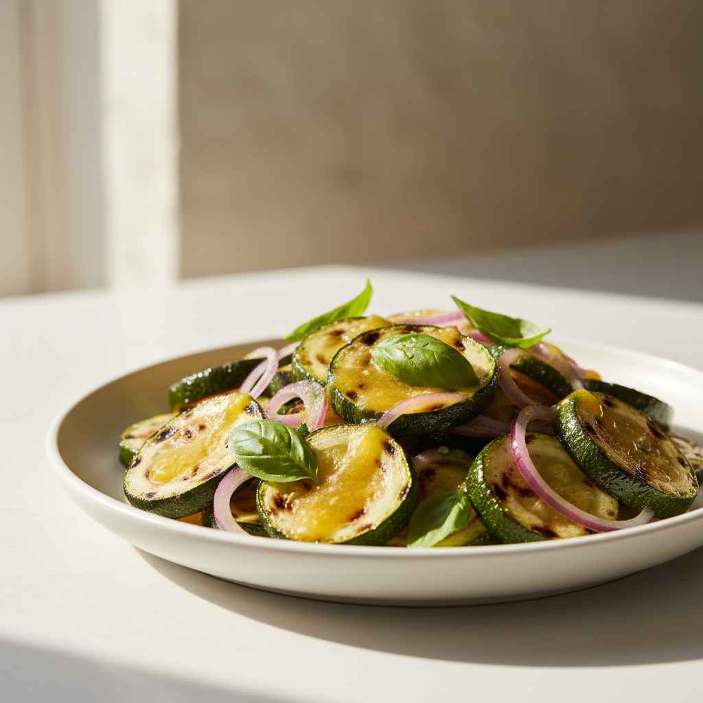grilled zucchini salad with lemon vinaigrette
