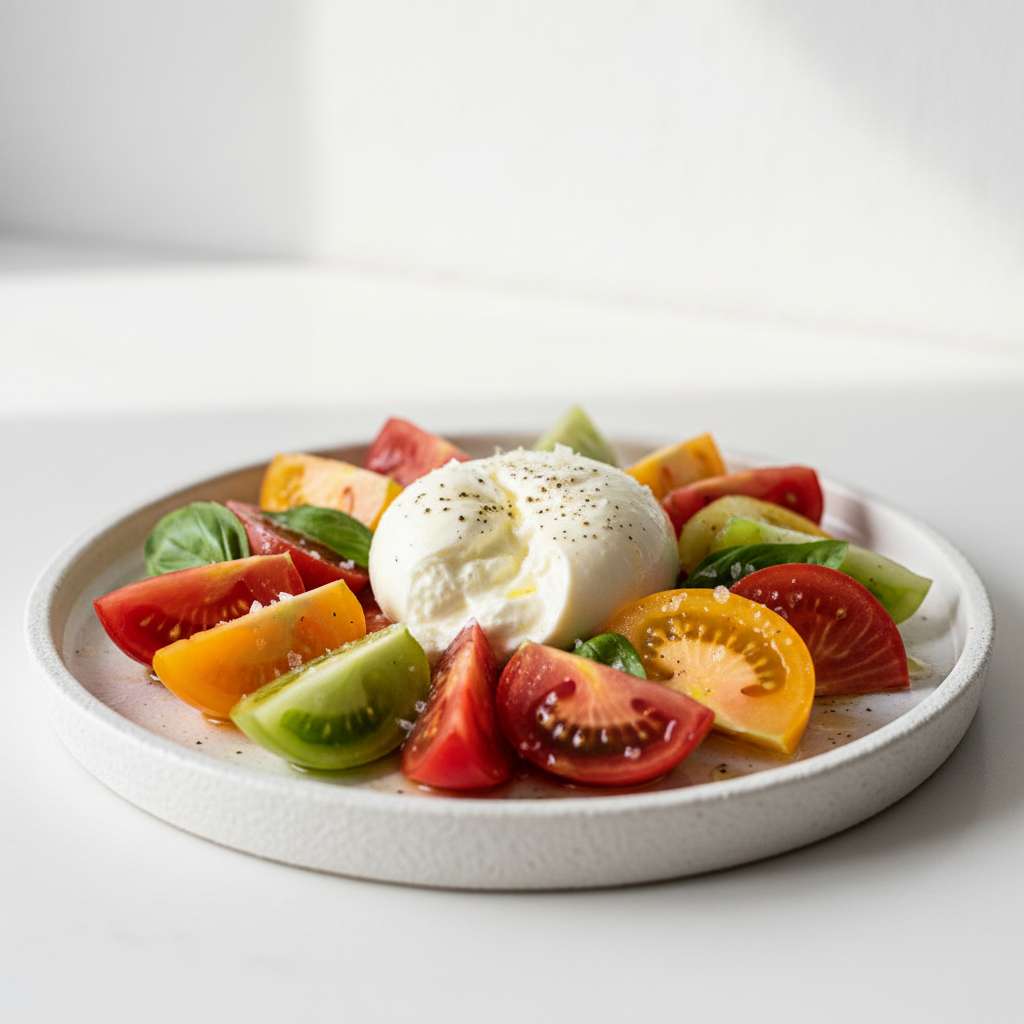 heirloom tomato salad with burrata