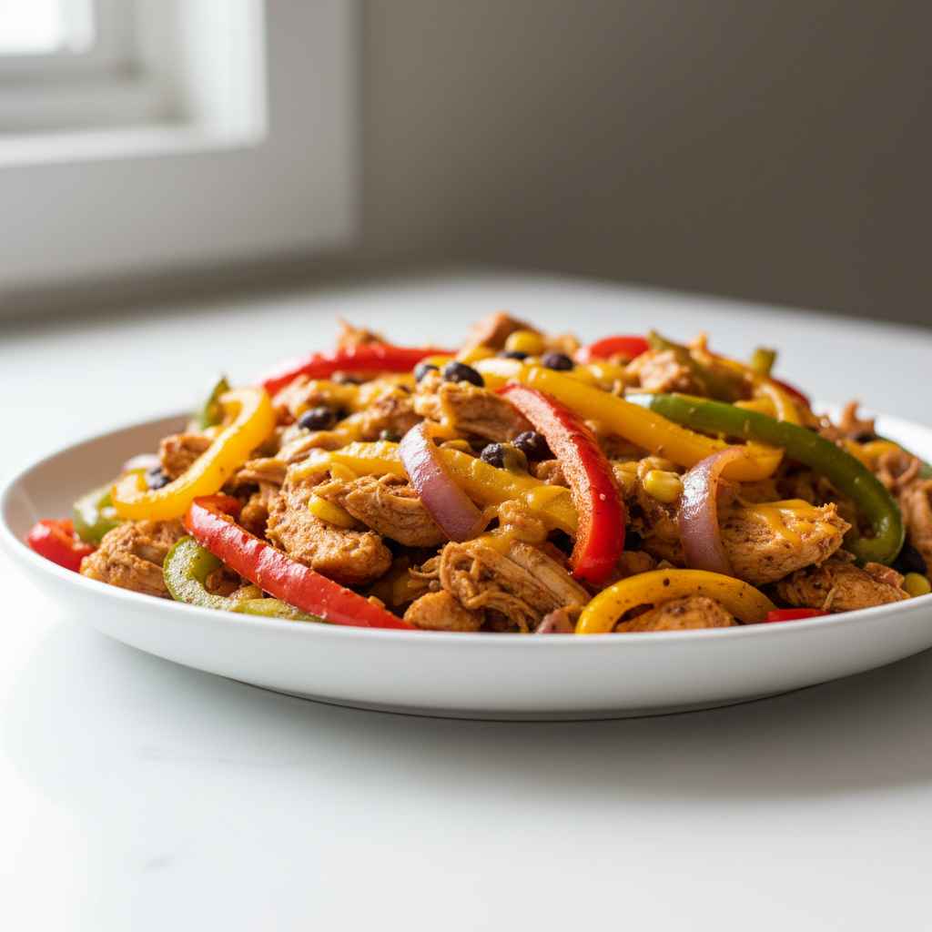 High Protein Crockpot Chicken Fajitas