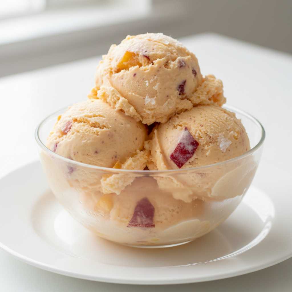 Homemade Peach Ice Cream 2 Homemade Peach Ice Cream