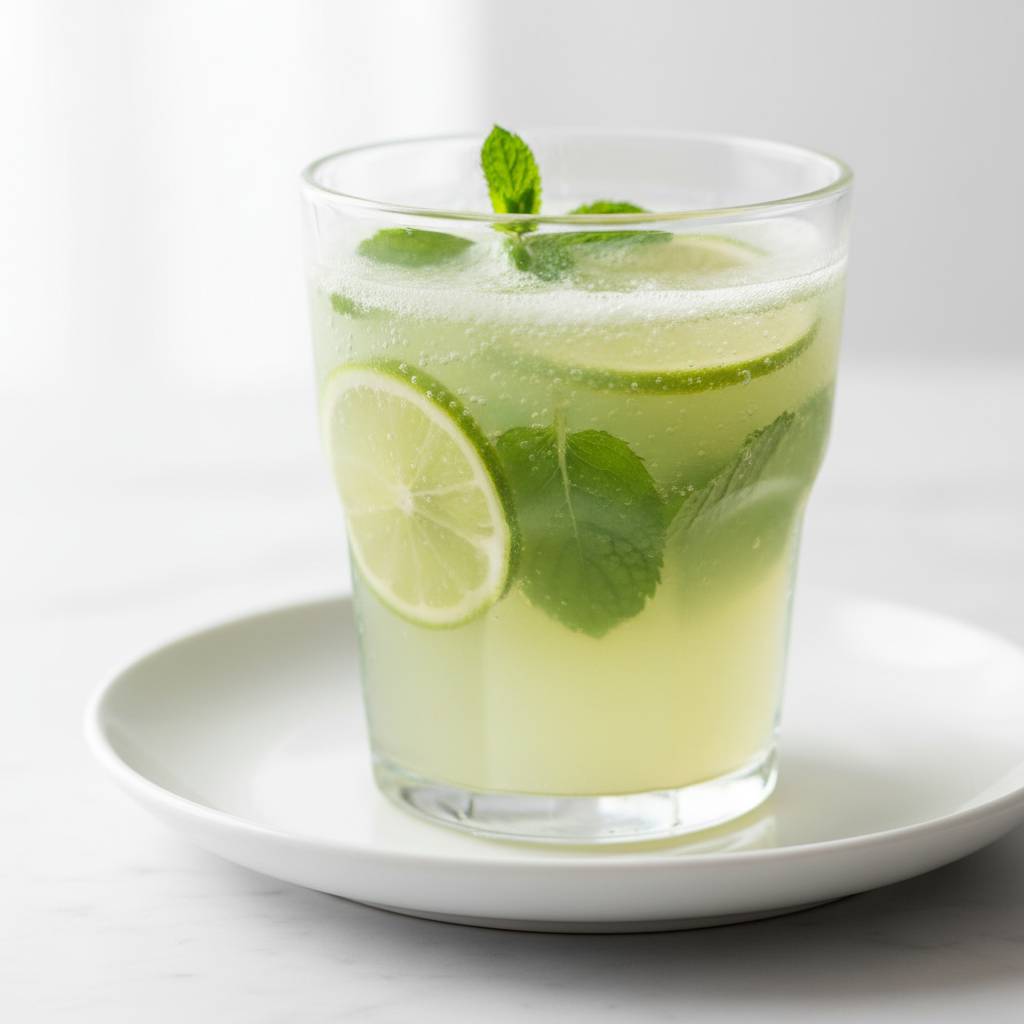 honeydew melon juice with lime and mint