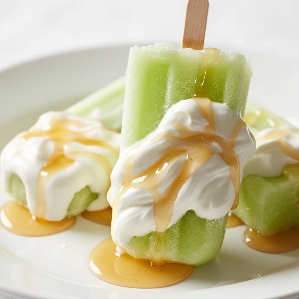 honeydew popsicles with yogurt and honey - Traditional Country Recipe