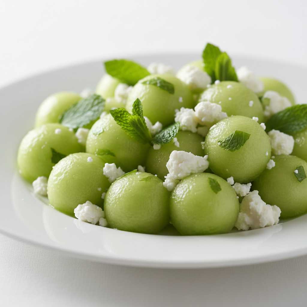 honeydew salad with feta cheese and mint