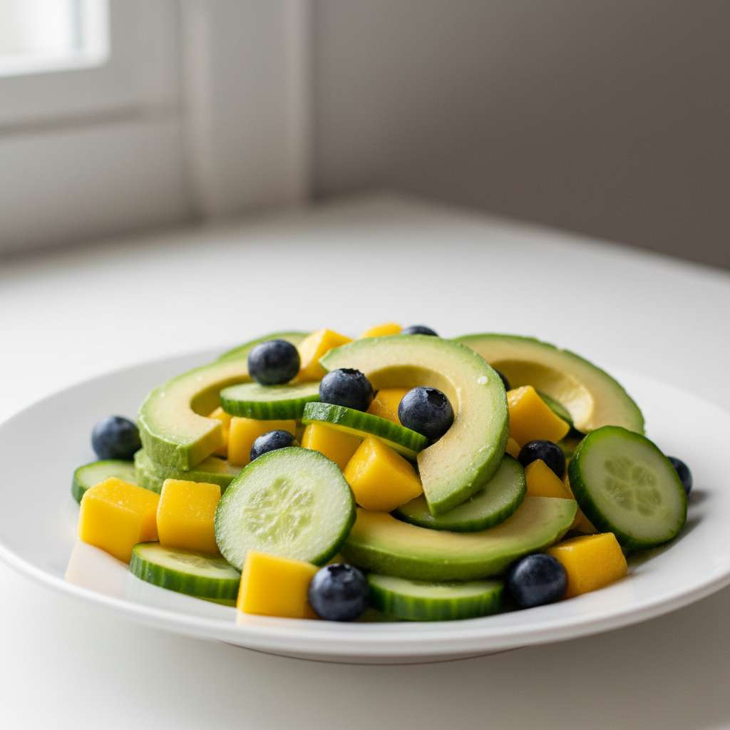 Mango Cucumber Salad with Blueberries Avocado