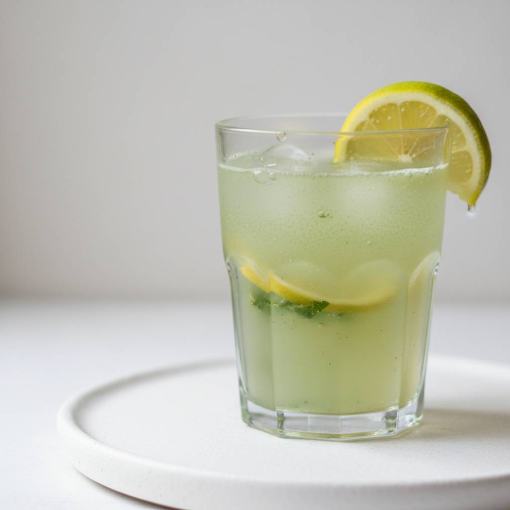 matcha detox drink with lemon