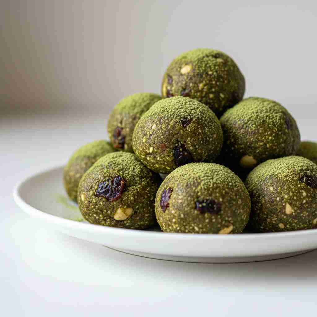 matcha energy balls with dates