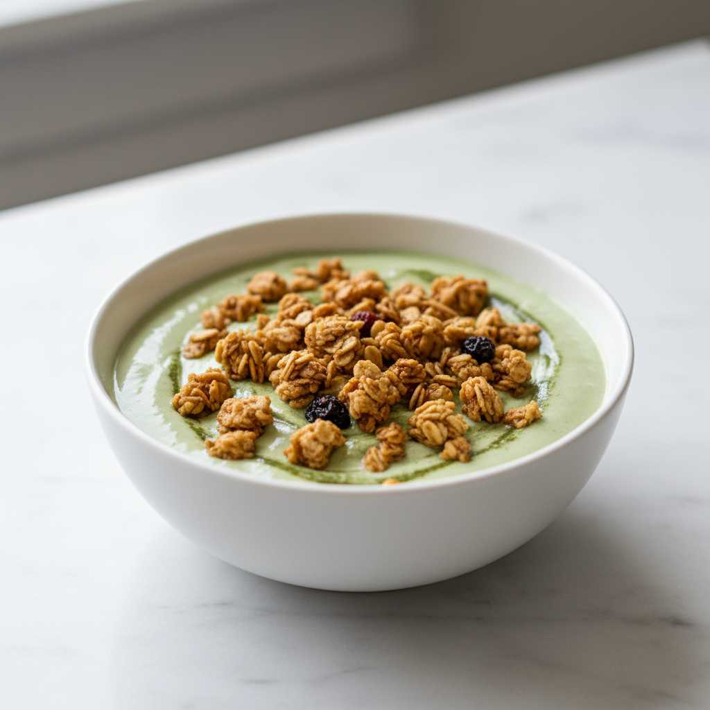 matcha yogurt bowl with granola