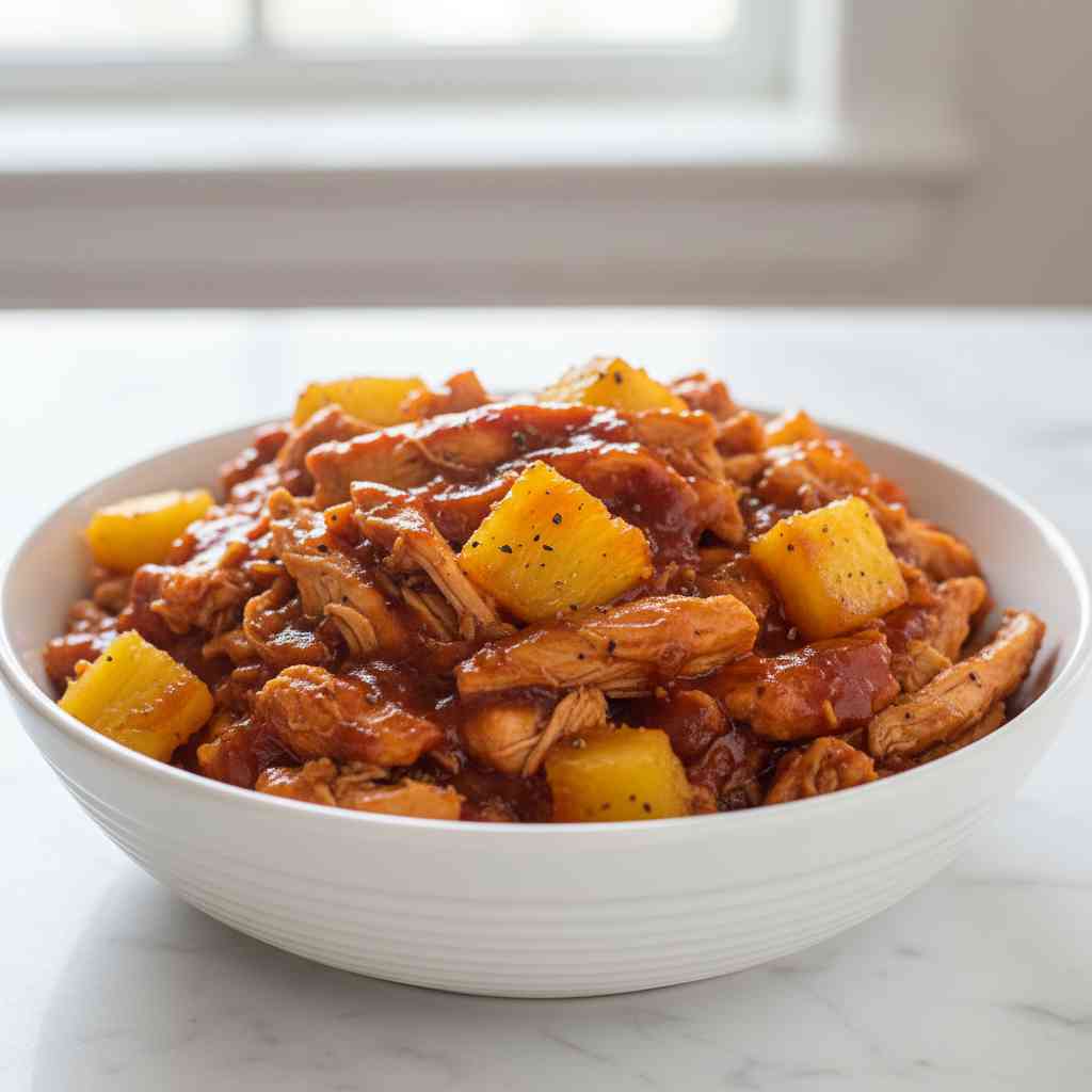 Pineapple BBQ Crockpot Chicken