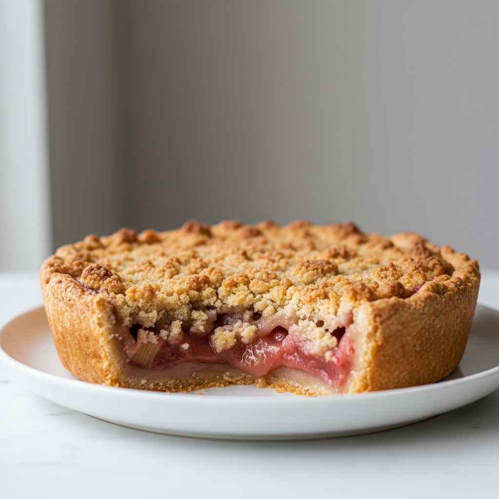 Quick Rhubarb Crumble Pie