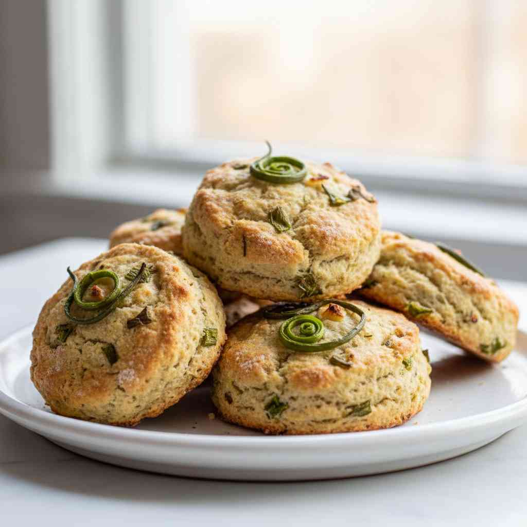 Quick Savory Garlic Scapes Scones