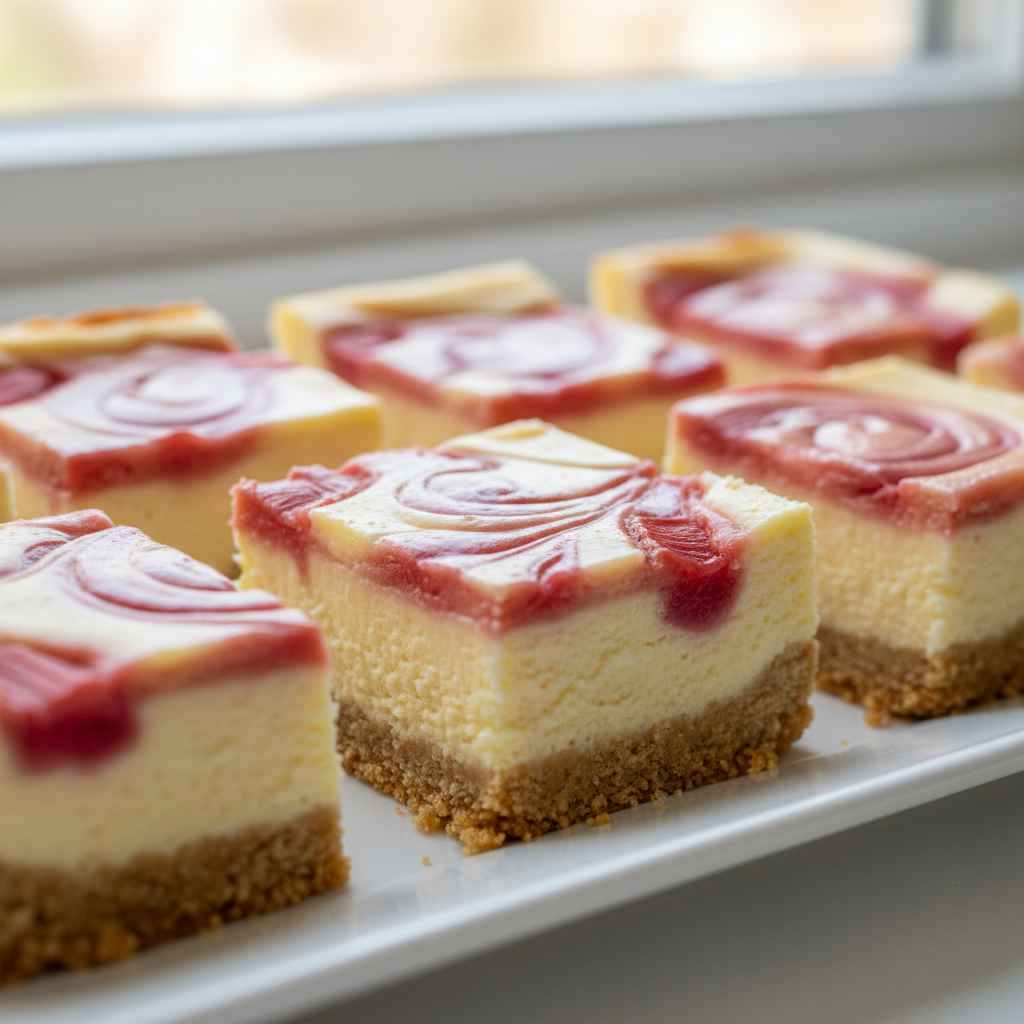 Rhubarb Cheesecake Squares 2 Rhubarb Cheesecake Squares