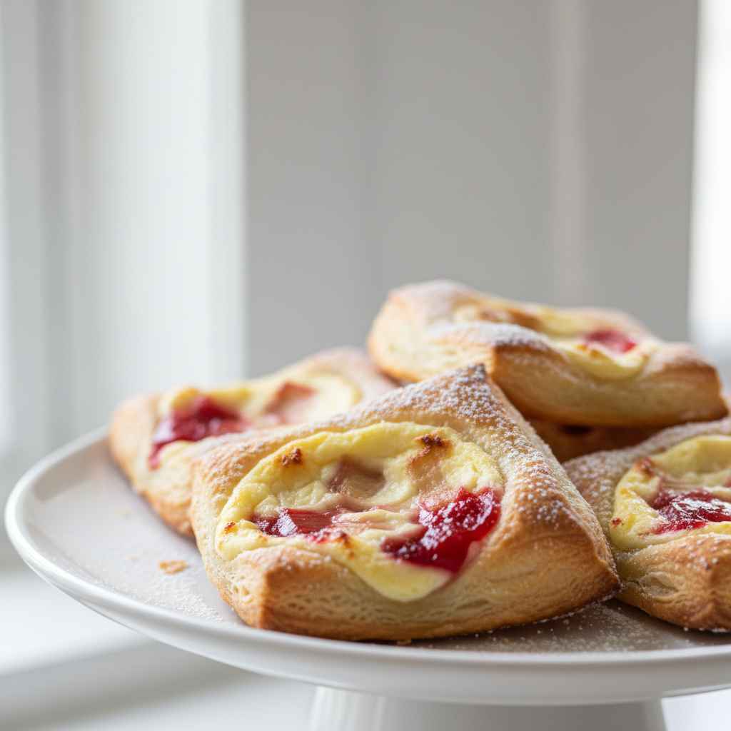 Rhubarb Cream Cheese Puff Pastries