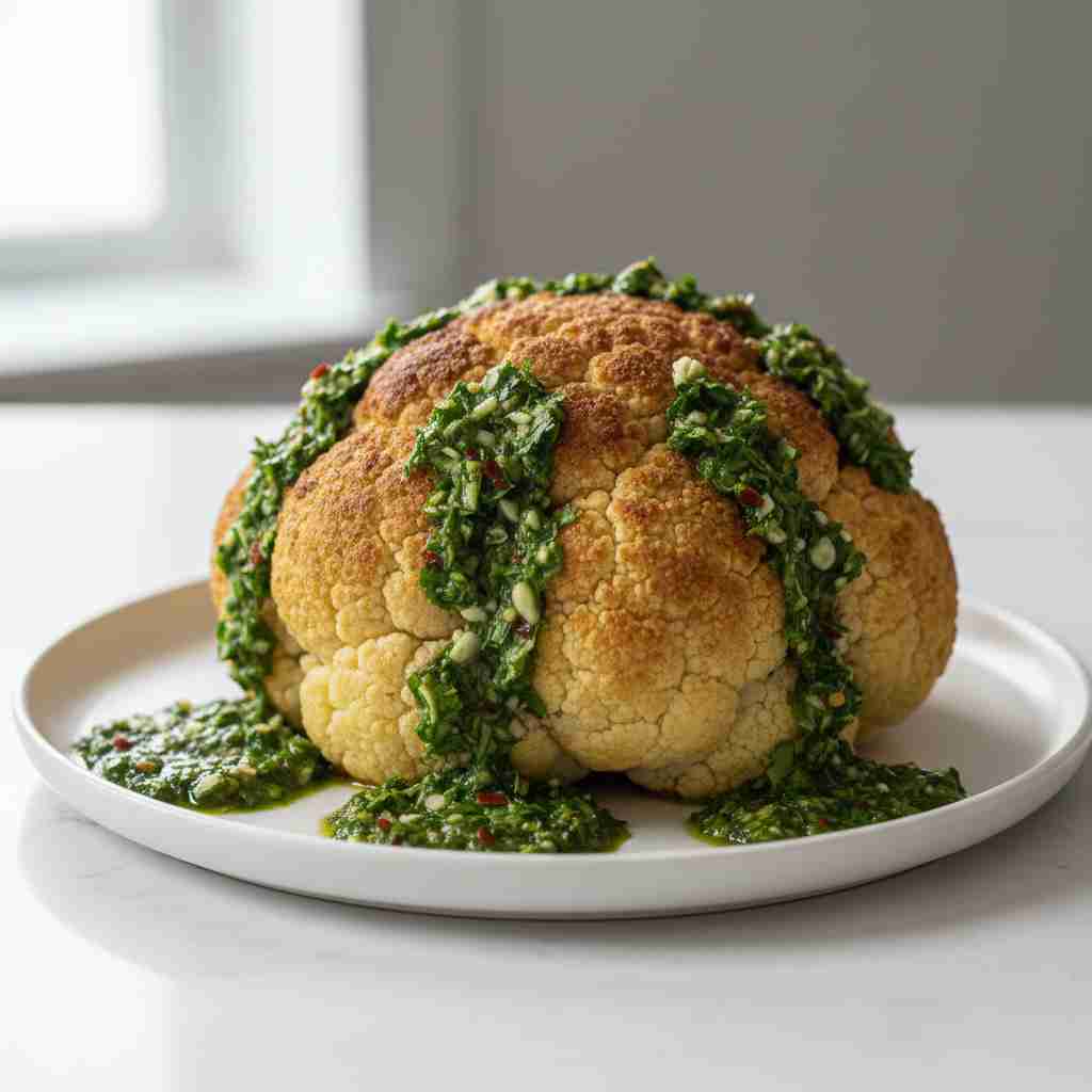 roasted cauliflower with chimichurri 2 roasted cauliflower with chimichurri