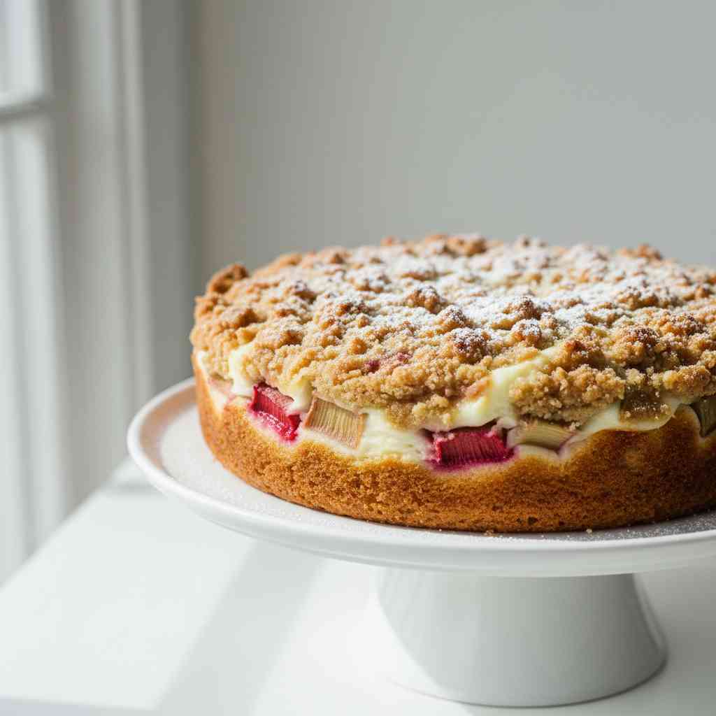 Sour Cream Rhubarb Coffee Cake