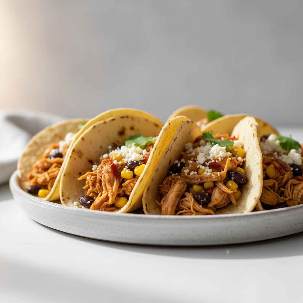 Southwestern Crockpot Chicken Tacos
