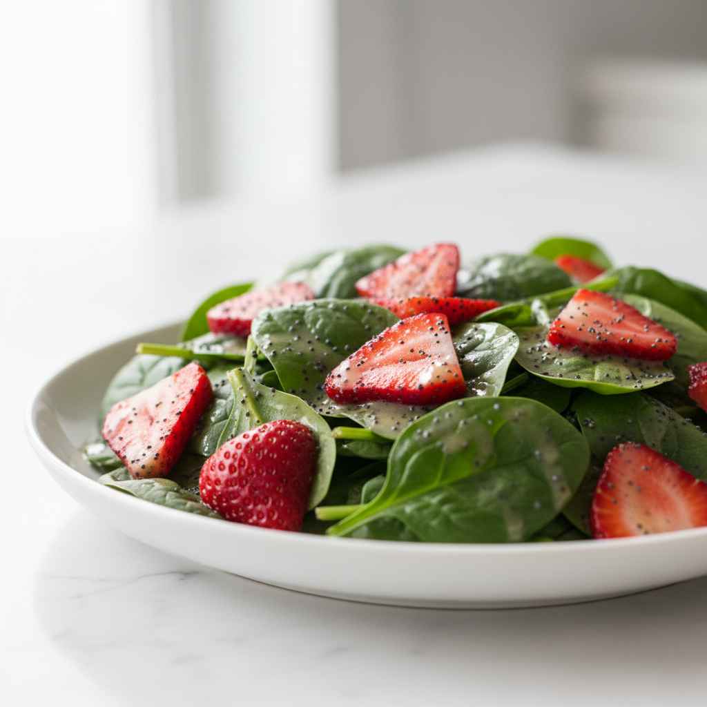 strawberry spinach salad with poppy seed