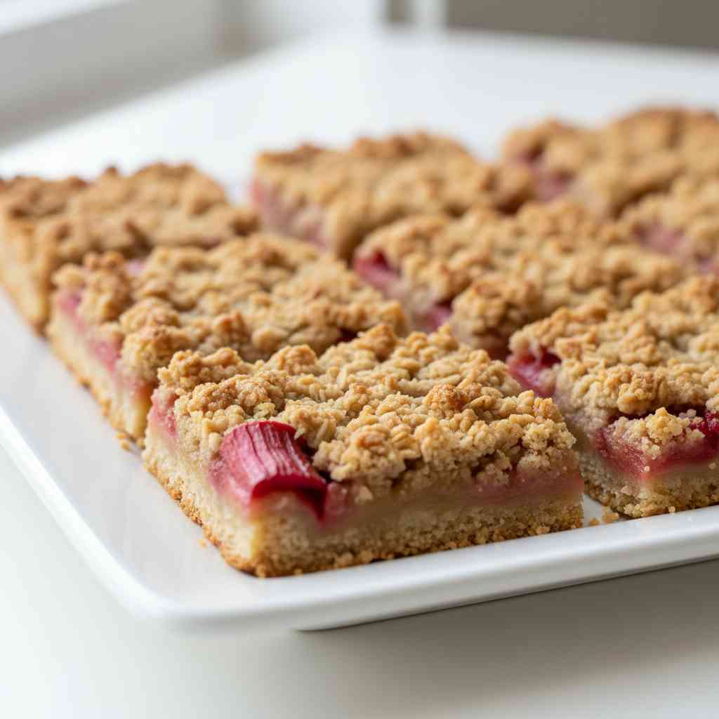Tasty Rhubarb Crumble Bars