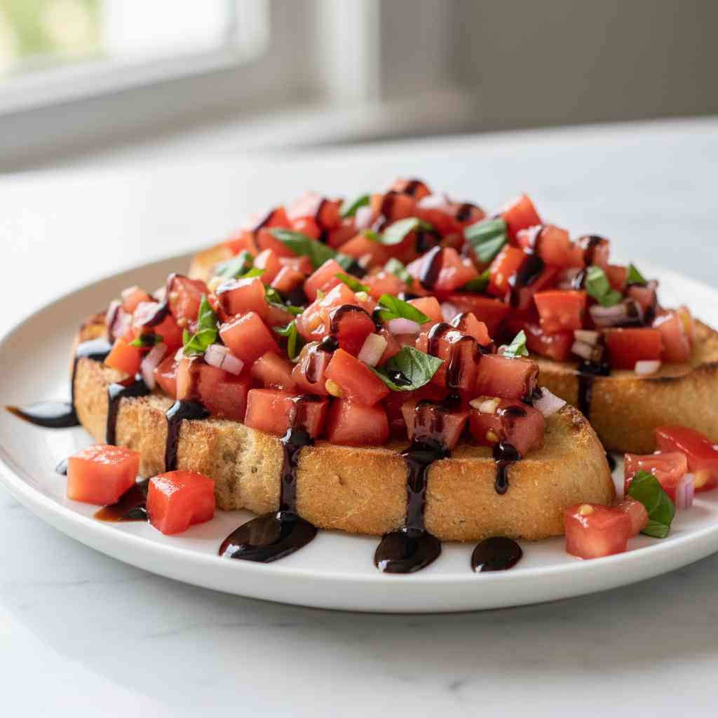 Tomato Bruschetta with Balsamic Glaze