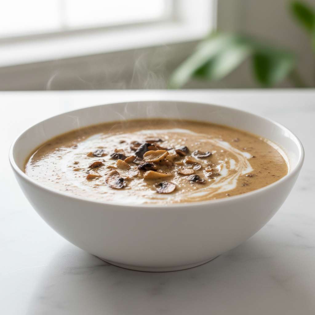 vegan cream of mushroom soup with coconut milk