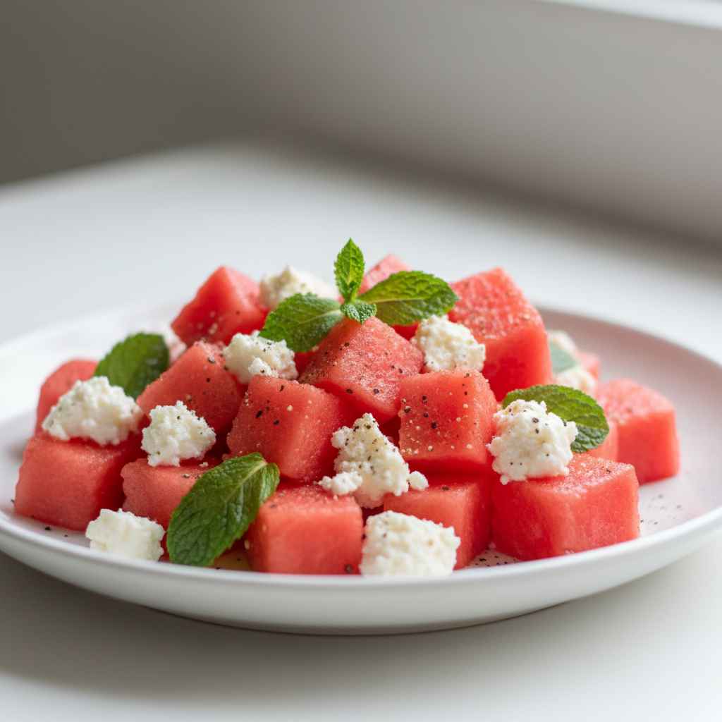 watermelon feta salad with mint 2 watermelon feta salad with mint