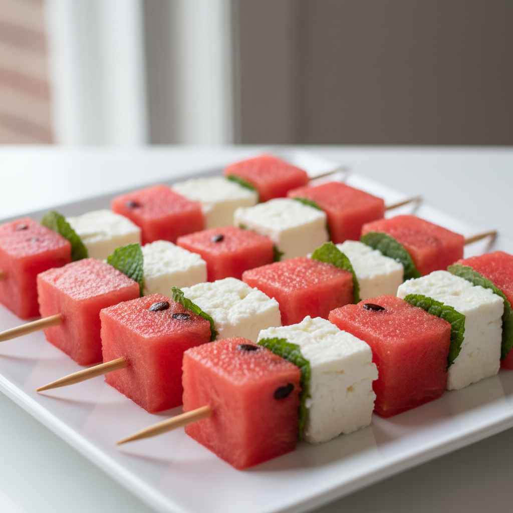 Watermelon Feta Skewers