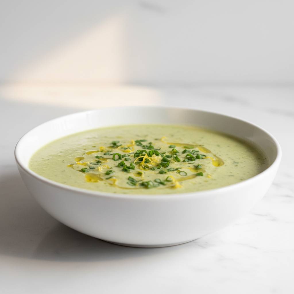 Zesty Lemon Garlic Scapes Soup