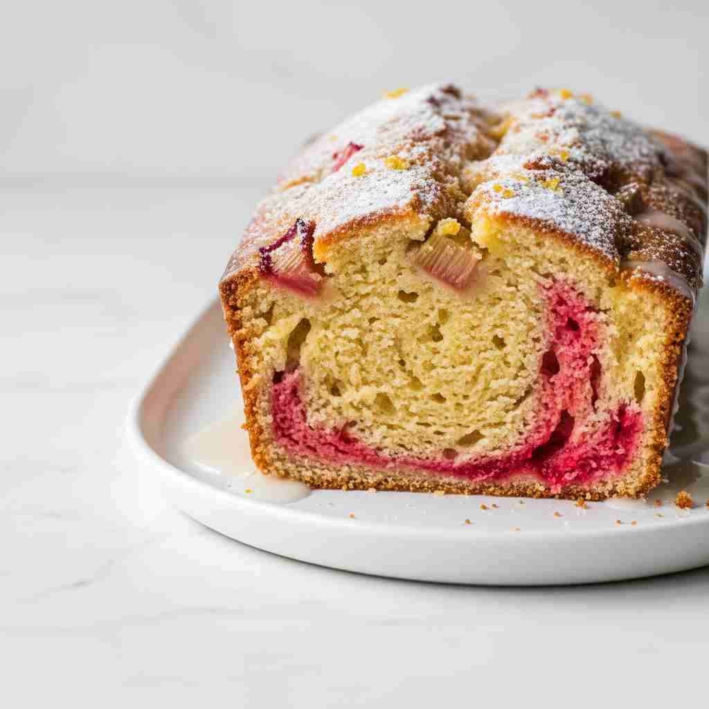 Zesty Lemon Rhubarb Loaf Cake