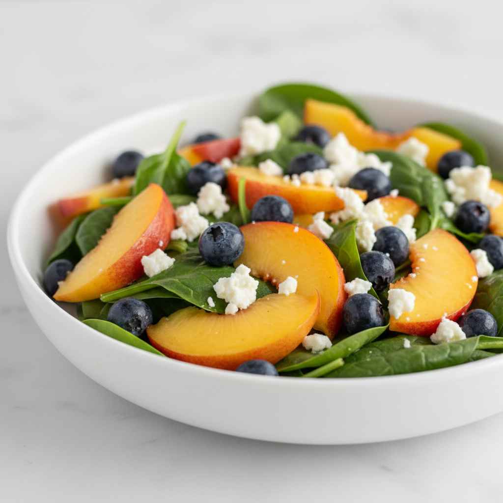 Blueberry Peach Feta Salad