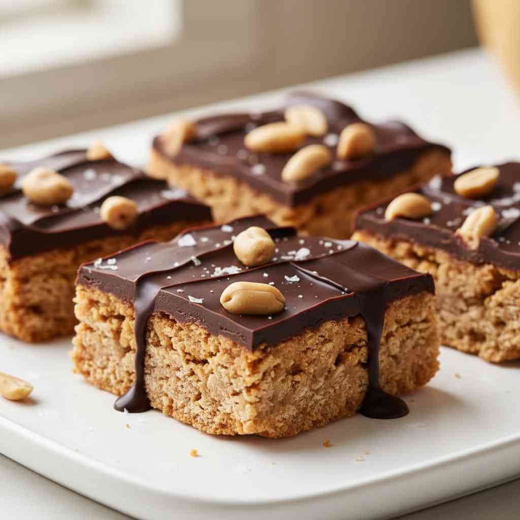 Chocolate Peanut Butter Oat Bars
