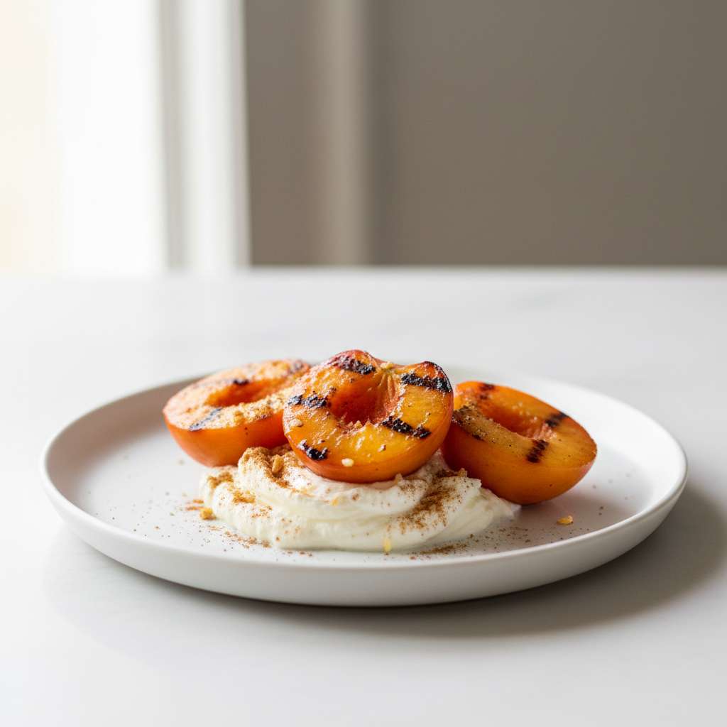 Cinnamon Grilled Nectarines Whipped Ricotta