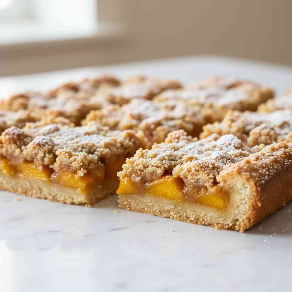 Easy Peach Bars Dessert Recipe