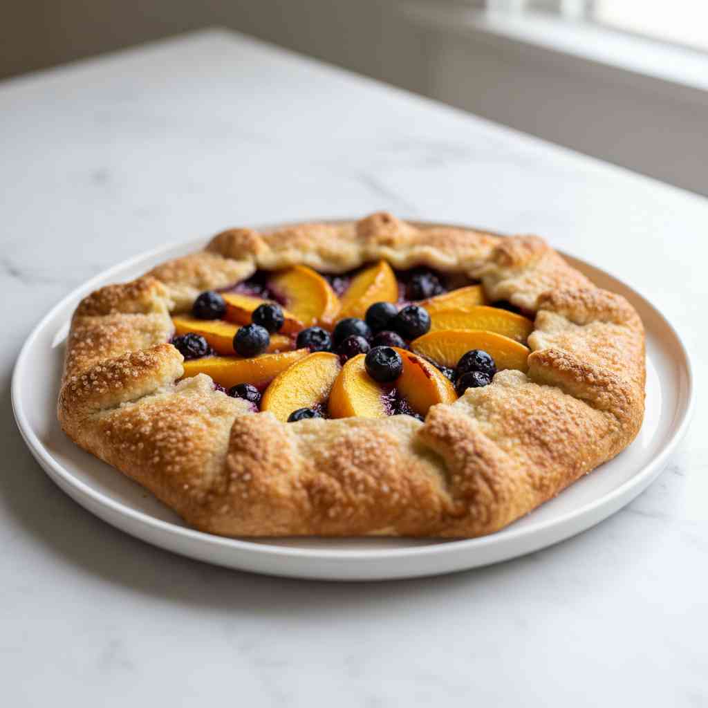 Easy Summer Fruit Galette Blueberries Peaches