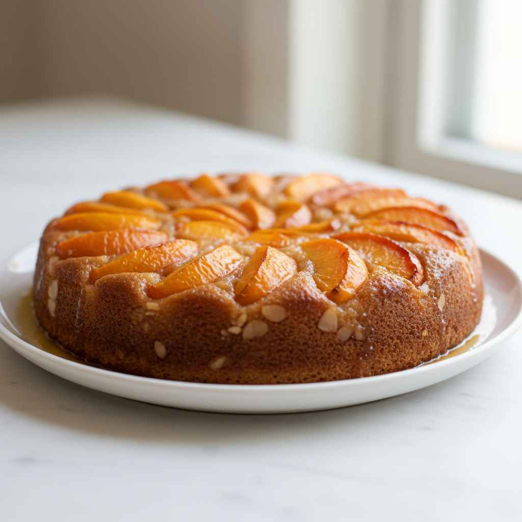Nectarine Upside Down Almond Cake
