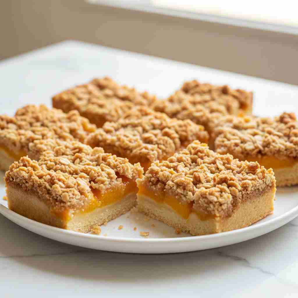 Quick Easy Nectarine Crumble Bars