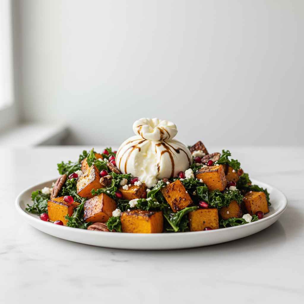 Roasted Butternut Squash Salad Burrata - Traditional Country Recipe