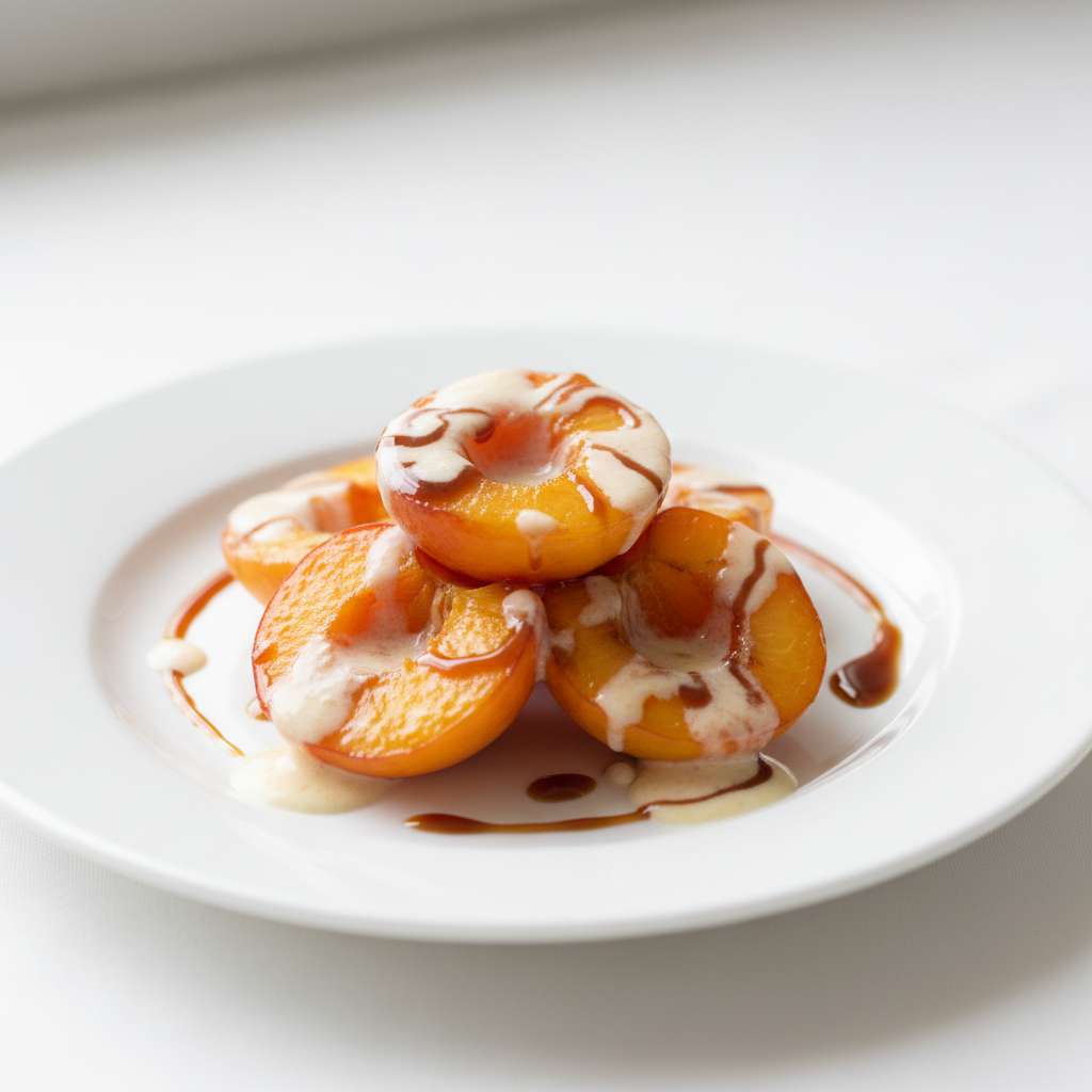 Roasted Nectarines Vincotto Cream