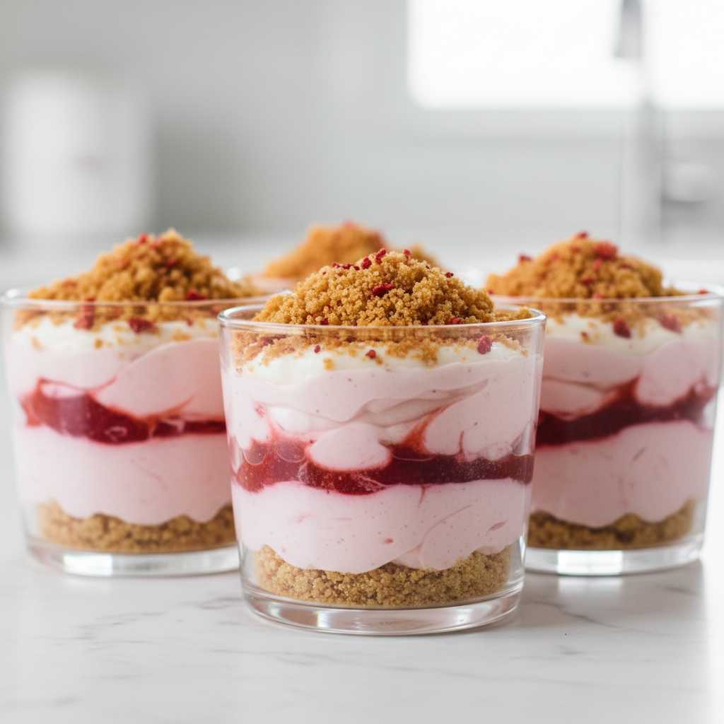Strawberry Crunch Cheesecake Cups